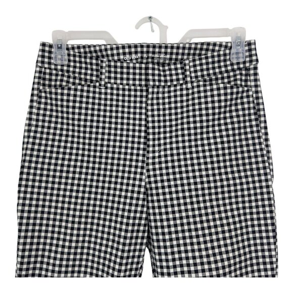 Old Navy Women High Rise Pixie Skinny Ankle Pant SZ 8 Black/White Gingham Print - Picture 2 of 9